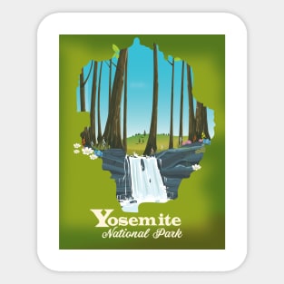 Yosemite Travel map Sticker